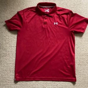 Red Under Armor polo